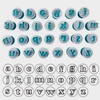 Picture of ALPHABET CUTTER PLUNGER SET LOWER CASE X 26 PIECES 3.5CM